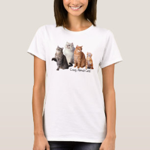 Verrückt über Katzen-Katzen-T - Shirt