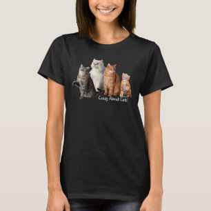 Verrückt über Katzen-Katzen-T - Shirt