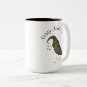Verrückt über Krähen-Primitiv-Krähe Zweifarbige Tasse (VorderseiteRechts)