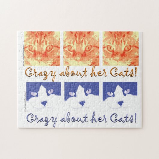 Verrückt um ihre Katzen Puzzle (Horizontal)