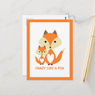Verrückt wie ein Fuchs, Orange Fox Burlap Postkarte
