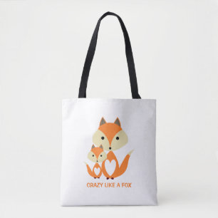 Verrückt wie ein Fuchs, Orange Fuchs Sackleinen Tasche