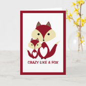 Verrückt wie ein Fuchs, Red Fox Burlap Karte (Gelbe Blume)