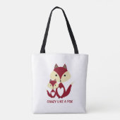 Verrückt wie ein Fuchs, Red Fox Burlap Tasche (Rückseite)