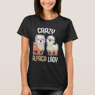 Verrückte Alpakadame Frauen Süßes Alpaka Lama Zoo T-Shirt