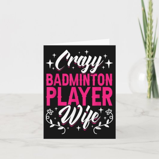 Verrückte Badminton-Spielerin Frau Shuttle Karte (Vorderseite)