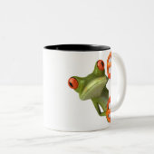 Verrückte Baum-Frosch-Kaffee-Tasse Zweifarbige Tasse (VorderseiteRechts)