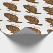 verrückte Biberdame Geschenkpapier (Ecke)