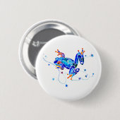 VERRÜCKTE BLAUE BAUM-FRÖSCHE BUTTON (Vorne & Hinten)