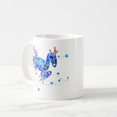 VERRÜCKTE BLAUE BAUM-FRÖSCHE KAFFEETASSE (Vorderseite Links)