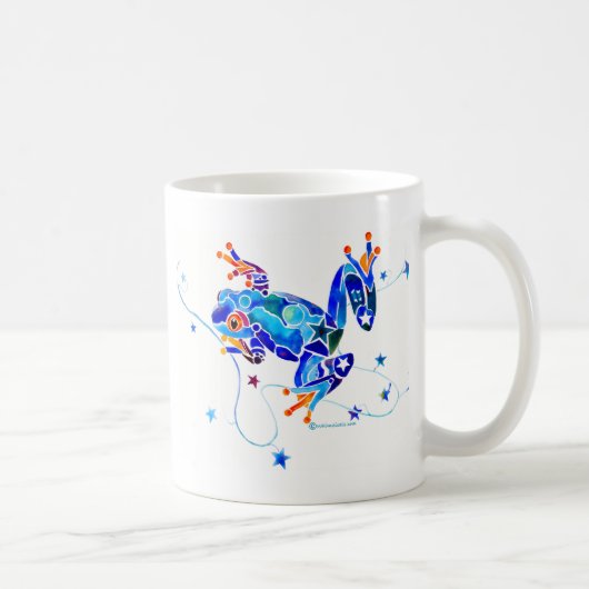 VERRÜCKTE BLAUE BAUM-FRÖSCHE KAFFEETASSE (Rechts)