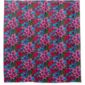 Verrückte Blumenfarben Duschvorhang (Vorderseite)