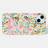 Verrückte Blumengarten-Monogramm Case-Mate iPhone Hülle (Rückseite (Horizontal))