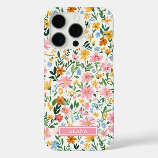 Verrückte Blumengarten-Monogramm Case-Mate iPhone Hülle (Rückseite)