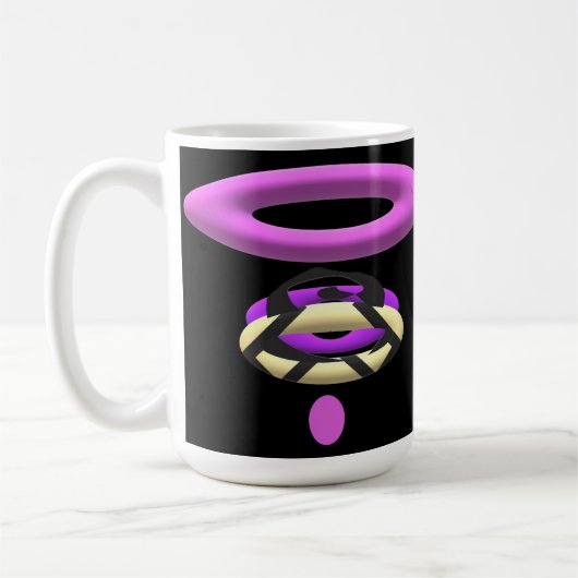 Verrückte Botschaftswörter mit lila schwarzer mode Kaffeetasse (Links)