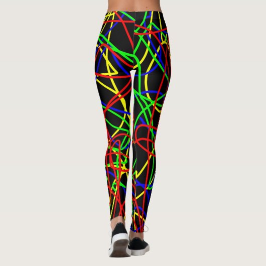 Verrückte bunte Squiggles Leggings (Rückseite)