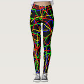 Verrückte bunte Squiggles Leggings (Vorderseite)