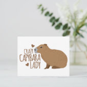 verrückte Capybara Dame Postkarte (Stehend Vorderseite)