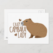 verrückte Capybara Dame Postkarte (Vorne/Hinten)