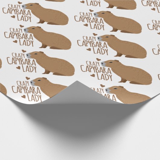 verrückte Capybaradame Geschenkpapier (Ecke)