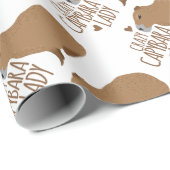 verrückte Capybaradame Geschenkpapier (Rolleneckpunkt)