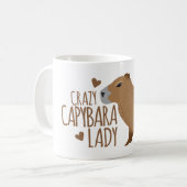 verrückte Capybaradame Kaffeetasse (Vorderseite Links)