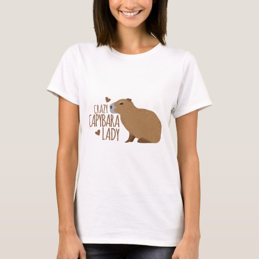 verrückte Capybaradame T-Shirt (Vorderseite)