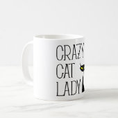 VERRÜCKTE CAT-DAME KAFFEETASSE (Vorderseite Links)
