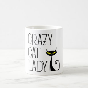 VERRÜCKTE CAT-DAME KAFFEETASSE