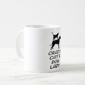 VERRÜCKTE CAT-U. HUNDEdame Kaffeetasse (Vorderseite Links)