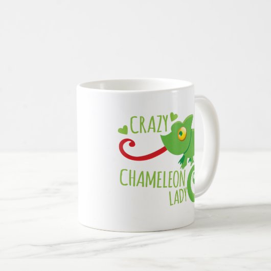 Verrückte Chamäleondame Kaffeetasse (VorderseiteRechts)