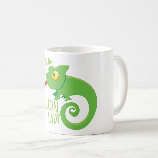 Verrückte Chamäleondame Kaffeetasse (VorderseiteRechts)