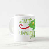 Verrückte Chamäleondame Kaffeetasse (Vorderseite Links)