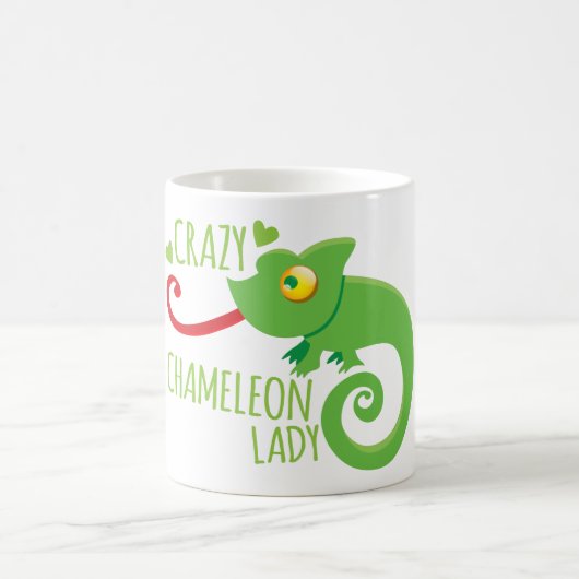 Verrückte Chamäleondame Kaffeetasse (Mittel)
