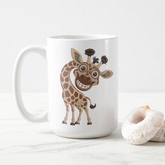 Verrückte coole Giraffe Kaffeetasse (Mit Donut)