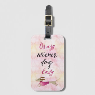 Verrückte Dackel-Hundedame Luggage Tag Gepäckanhänger