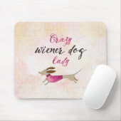 Verrückte Dackel-Hundedame Mousepad (Mit Mouse)