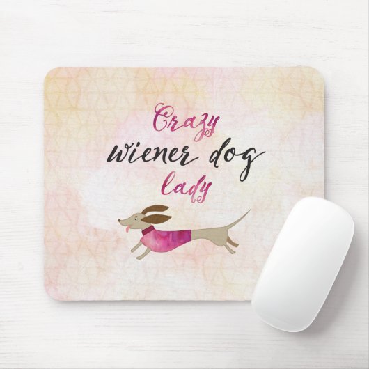 Verrückte Dackel-Hundedame Mousepad (Mit Mouse)