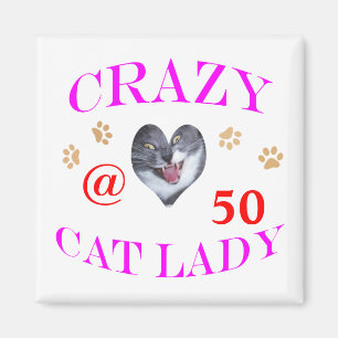 Verrückte Dame der Katzen-50 Magnet