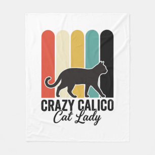 Verrückte Dreifarbenkatzen-Dame Vintage Retro Katz Fleecedecke