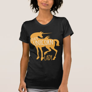 Verrückte Einhorn-Dame T-Shirt