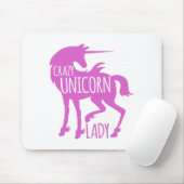 verrückte Einhorndame im Rosa Mousepad (Mit Mouse)