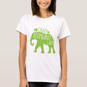Verrückte Elefant-Dame T-Shirt