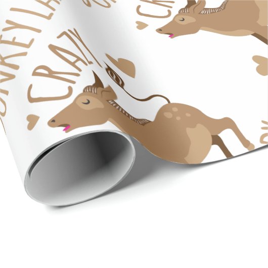 verrückte Eseldame Geschenkpapier (Rolleneckpunkt)