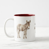 Verrückte Eseldame Zweifarbige Tasse (Links)