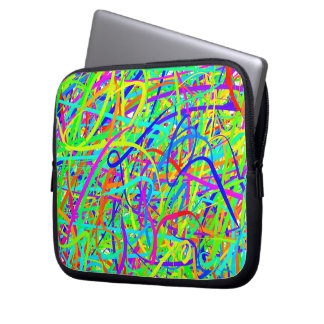 Verrückte farbige Linien Laptop-Tasche Laptopschutzhülle