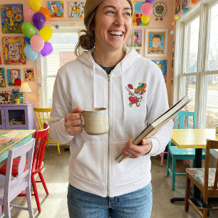 Verrückte Frau, die Clown spielt Hoodie