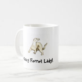 Verrückte Frettchen-Dame! Tasse (Vorderseite Links)