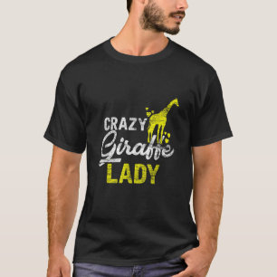 Verrückte Giraffen-Dame Vintage-Zoo-Betreuerin Mäd T-Shirt