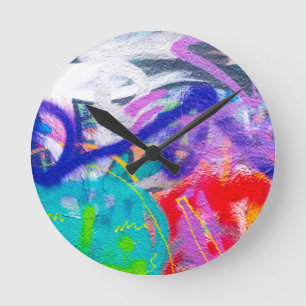 Verrückte Graffiti Runde Wanduhr